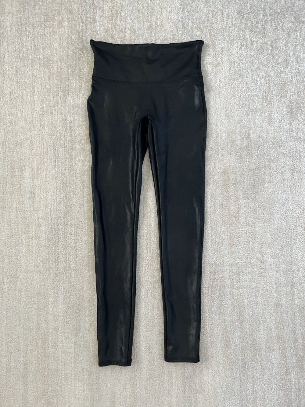 Spanx Black Faux Leather Leggings M Cocktail